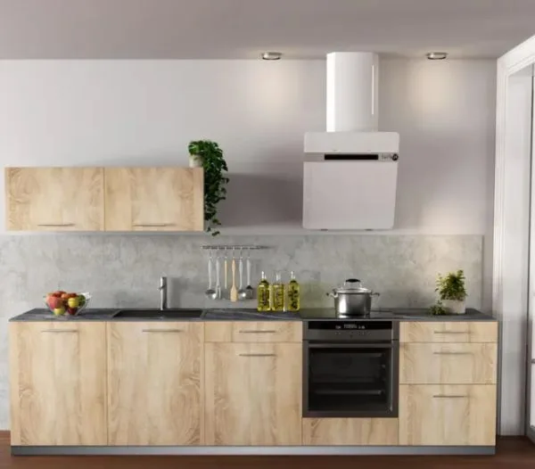 Cocina moderna en madera de roble mate