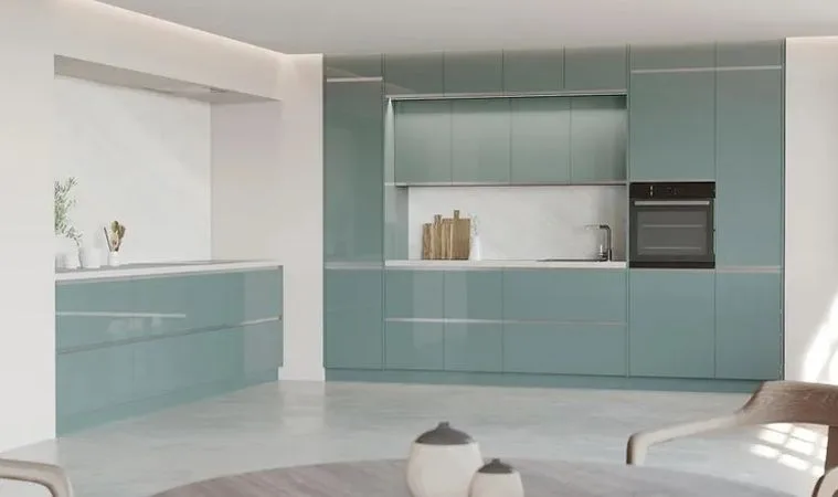 Cocina azul aguamarina