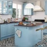Cocinas azules y sus muebles