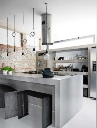 Cocina de cemento pulido