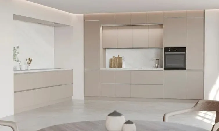 Cocina integral marrón