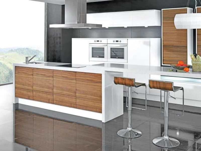 Cocina Americana con barra abierta al salón