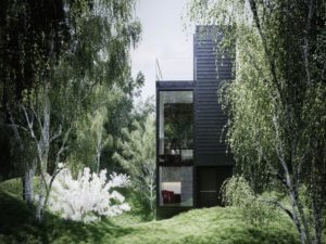 Casa estilo elegante en espacio verde