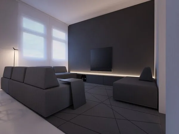 Casa moderna salon de TV minimalista