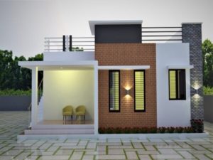 Casa moderna de una planta con techo tipo terraza