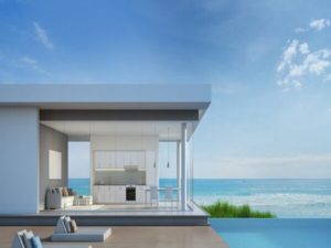 Casa moderna con vista al mar