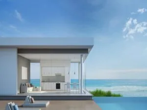 Casa moderna con vista al mar