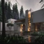 Fachada de casa moderna y bonita