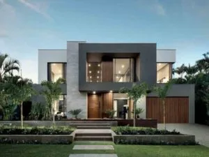 Fachadas de casas modernas y bonitas con forma cuadrada