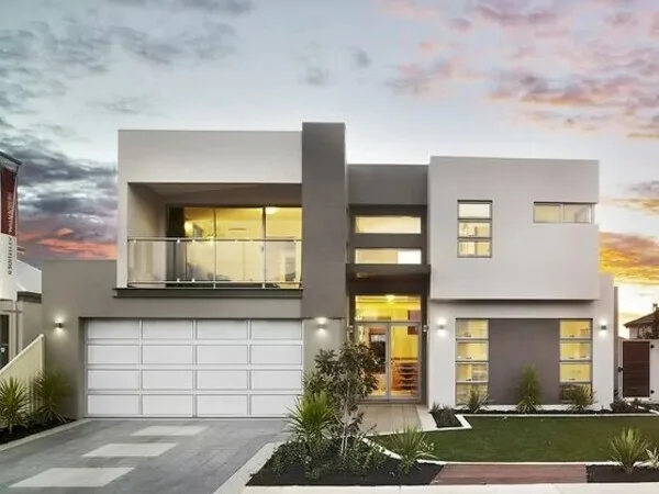Fachadas de casas modernas y bonitas con balcon de cristales