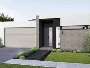 Fachadas de casas modernas bonitas de una planta con lineas geometricas