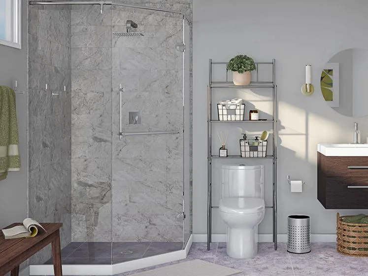 Baño de ducha moderno y elegante en Gris - The Home Depot