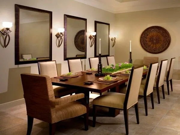 comedor con 3 espejos horizontales iguales