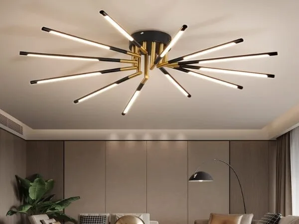 comedor con lampara LED de techo