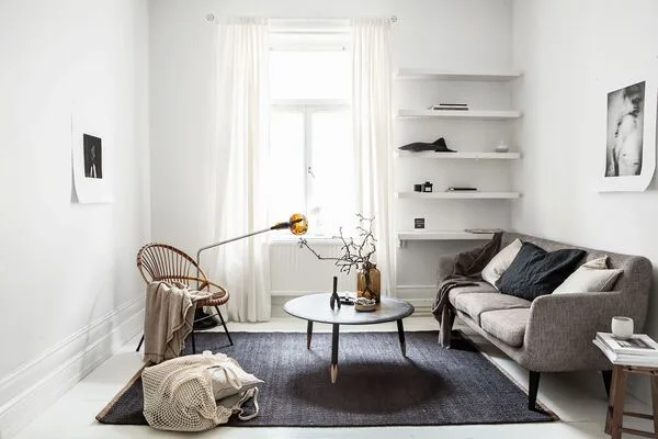 ideas de decoracion para casas pequeñas sala minimalista con colores frios