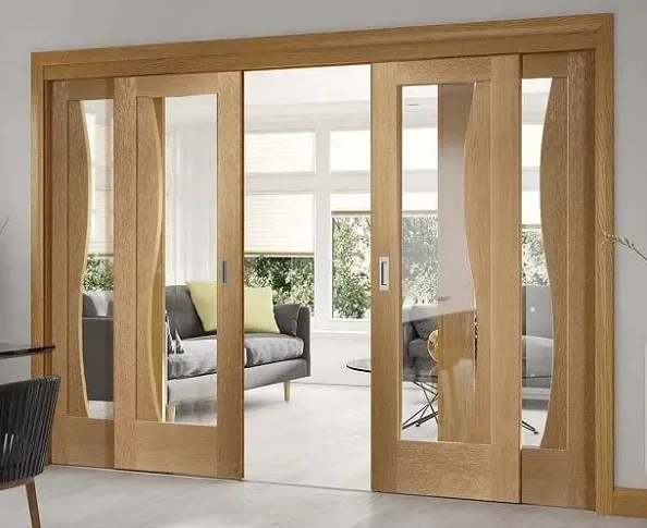 ideas de decoracion para casas pequeñas puertas corredizas panoramicas en madera