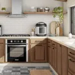 Cocina integral en madera en forma de L