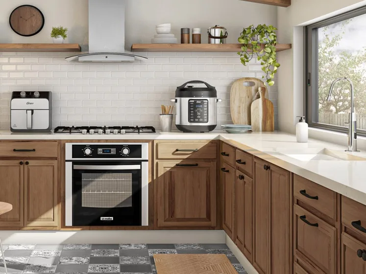 Cocina integral en madera en forma de L