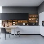 Cocina en colores blanco y negro