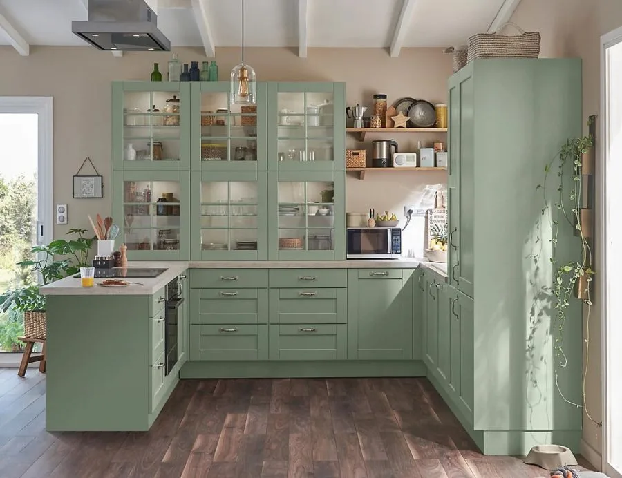 Cocina verde oliva