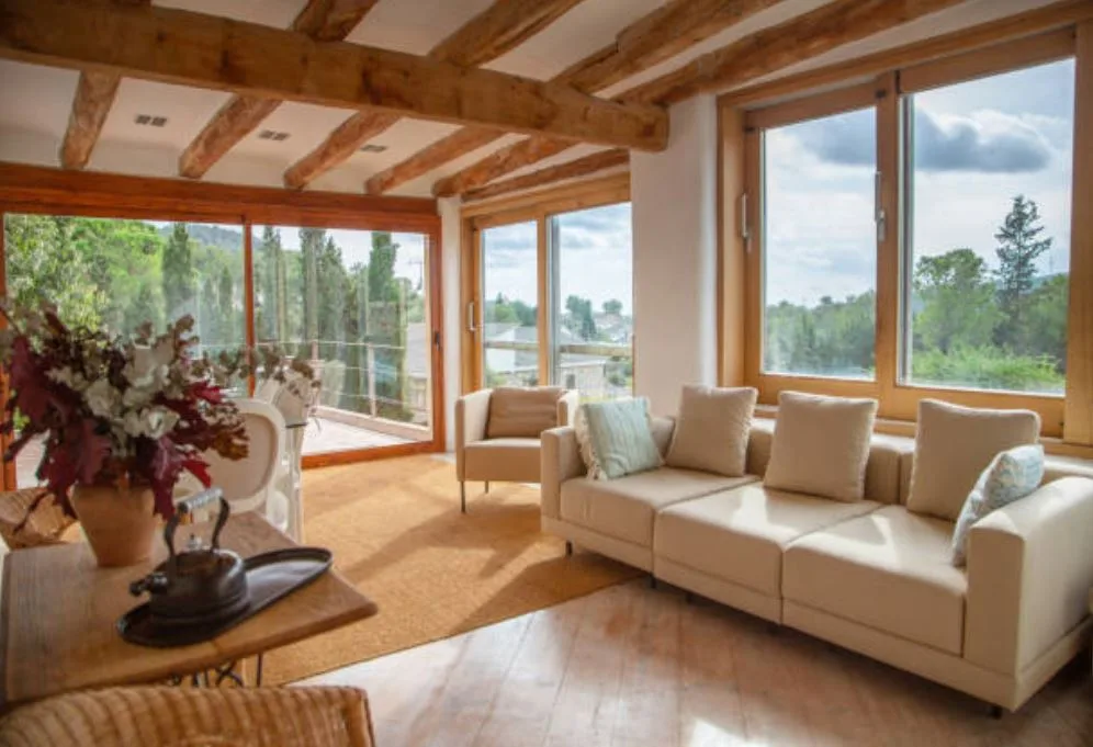 Ventanas de madera salón