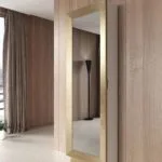 Zapatero espejo estrecho en madera