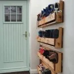 Zapatero estante de pared de madera recibidor