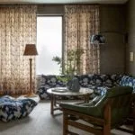 cortinas estampadas en salón