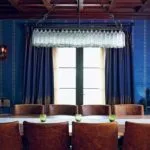 cortinas de lino azules