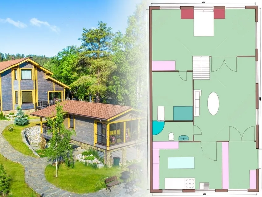 Diseño de casa de campo de 2 pisos