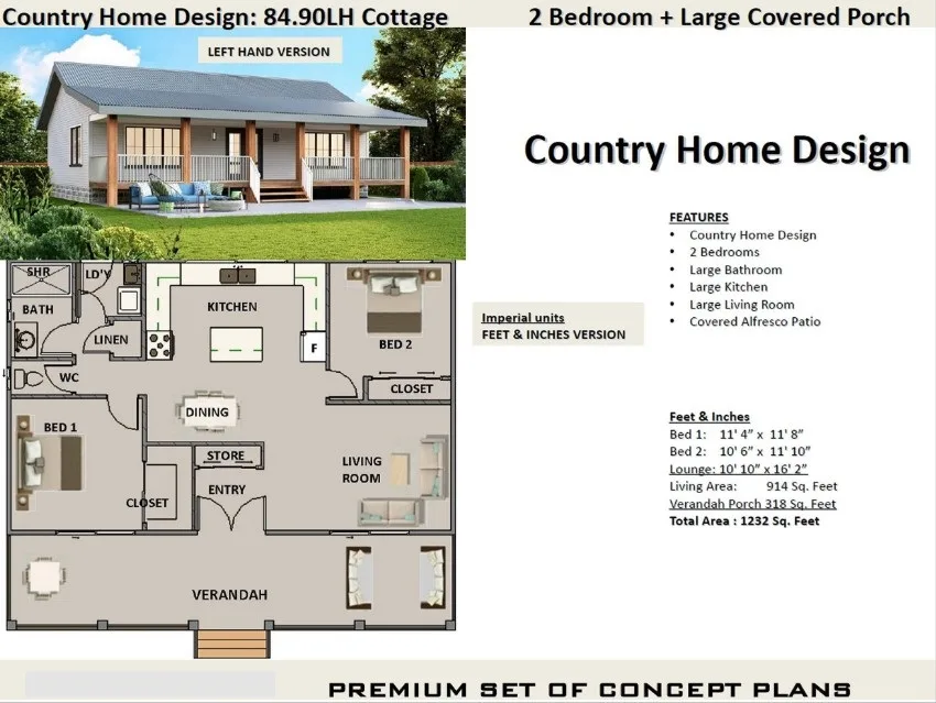 diseño de casa de campo pequeña y bonita