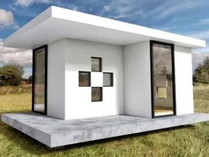 casa pequeña moderna de líneas rectas