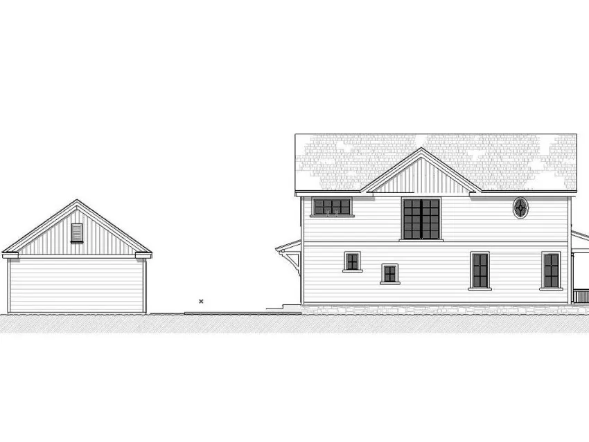 plano de fachadas de casa de campo de madera
