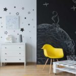 Dormitorio infantil pintura pizarra en la pared