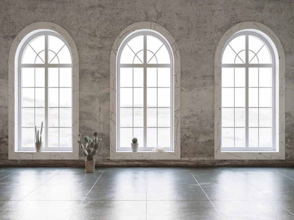 ventana de arco alta