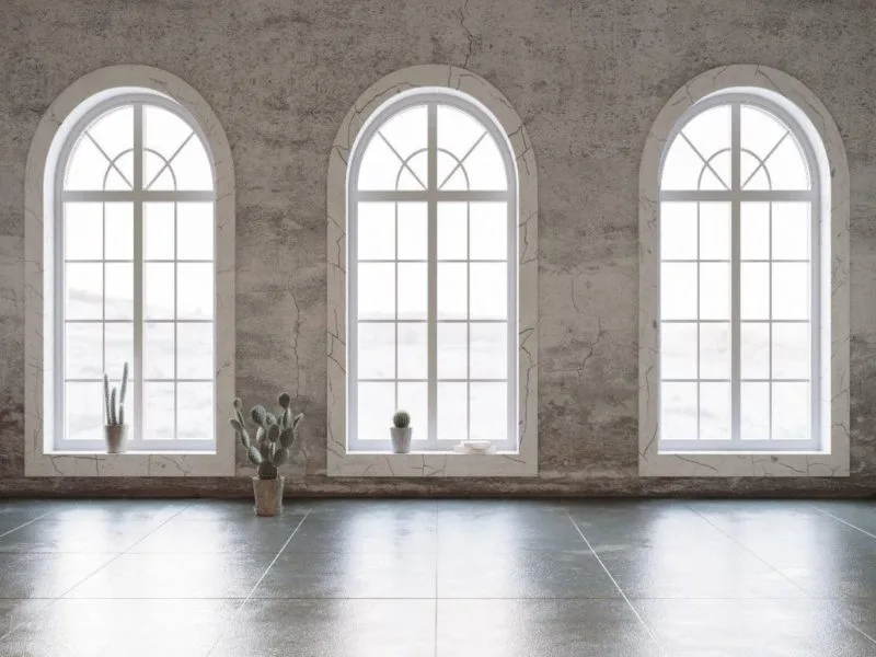 ventana de arco alta