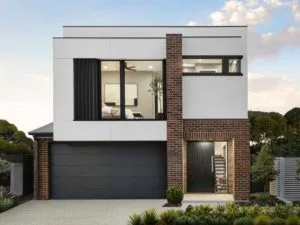 Casa con techo diseñado plano de arquitectura moderna