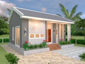 Casa con techo a dos aguas