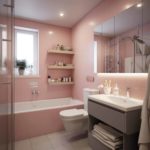 Cuarto de baño pequeño romántico rosa