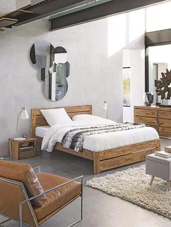 Cama de madera moderna